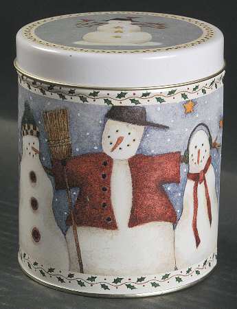 Snowman Small Metal Canister & Lid