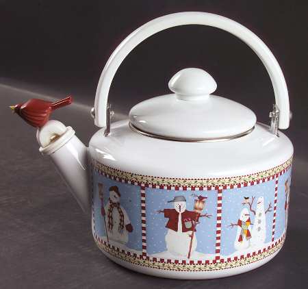 Snowman Metal Kettle & Lid
