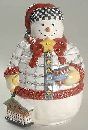 Snowman Figural Cookie Jar & Lid