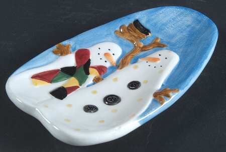 Snowman Figural Spoon Rest