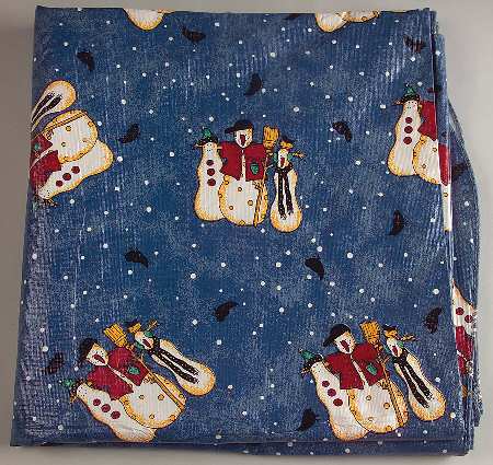 Snowman Square Vinyl Tablecloth