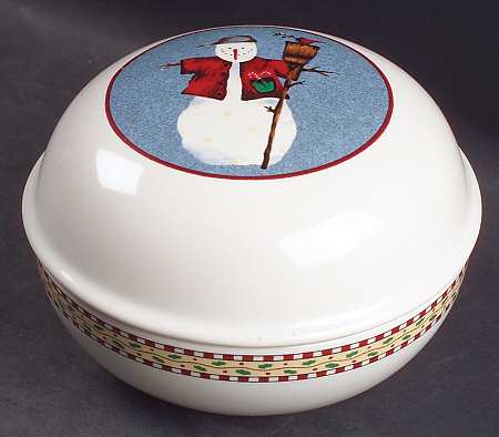 Snowman Round Box & Lid