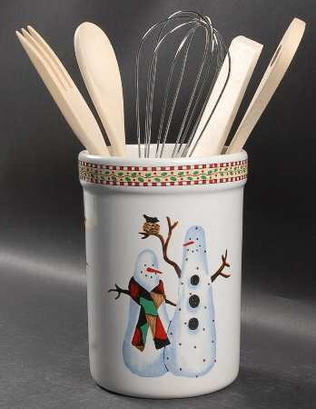 Snowman 7" Utensil Holder