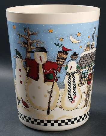 Snowman Plastic Waste Basket