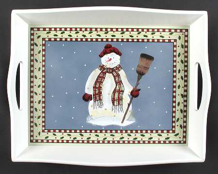 Snowman Wood TV Tray
