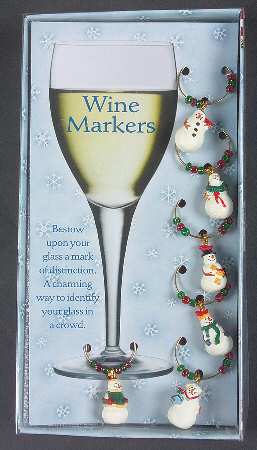 Snowman Wine Markers (Box Set of 6)