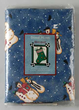 Snowman Round Vinyl Tablecloth