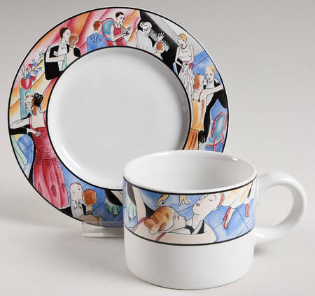 Tango (Made In Indonesia) Flat Cup & Saucer Set