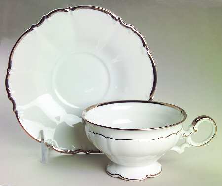 Wedding Band Footed Cup & Saucer Set