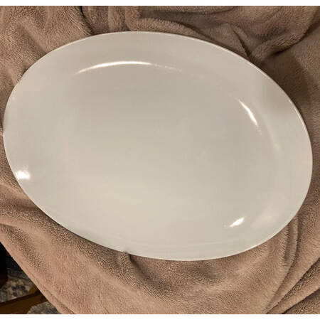6600 White 12" Oval Serving Platter