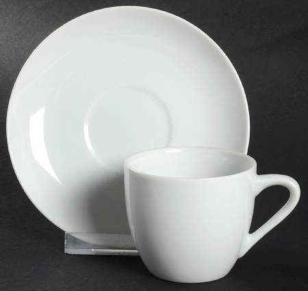 6600 White Flat Demitasse Cup & Saucer Set