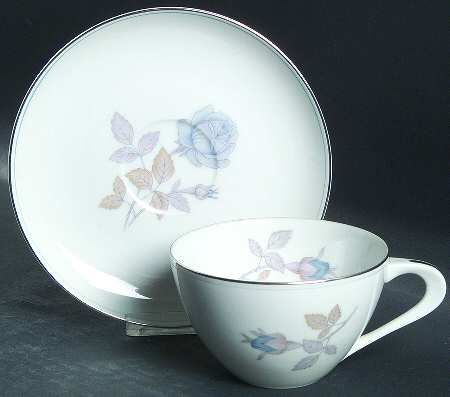 Alice Blue Flat Cup & Saucer Set