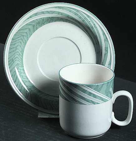 Allegro Peacock Blue Flat Cup & Saucer Set