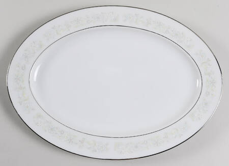 Angelique (Platinum Trim) 12" Oval Serving Platter
