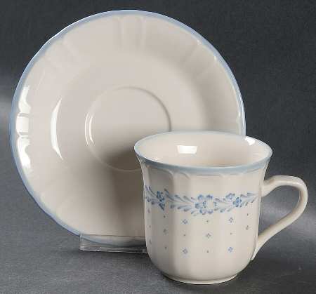 Arcadia Blue Flat Cup & Saucer Set