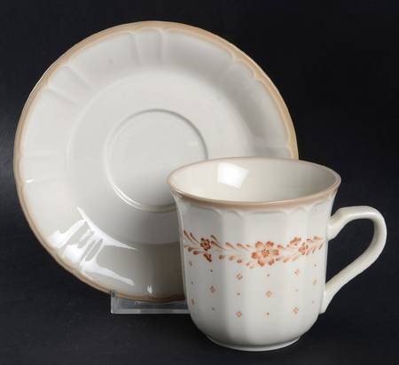 Arcadia Brown Flat Cup & Saucer Set