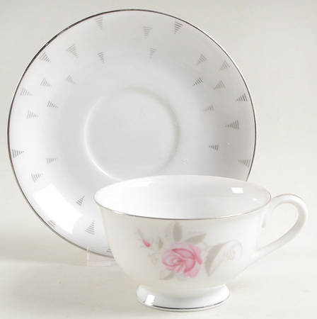 Arcadia (Pink Roses) Footed Cup & Saucer Set