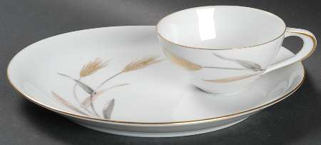 Autumn Gold Snack Plate & Cup Set