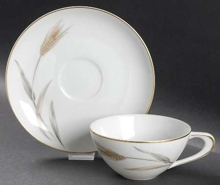 Autumn Gold Flat Cup & Saucer Set