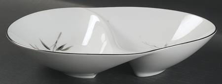 Bamboo Knight 11" Oval Divided Vegetable Bowl