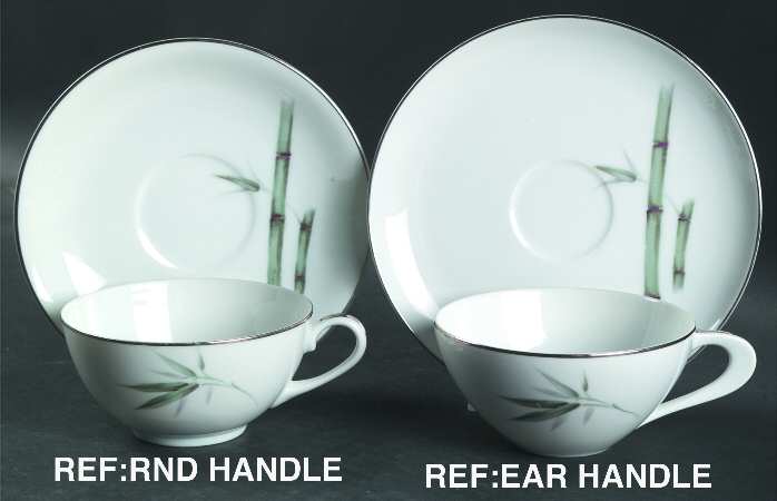 Bamboo Green Flat Cup & Saucer Set