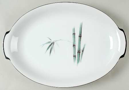 Bamboo Green 15" Oval Serving Platter