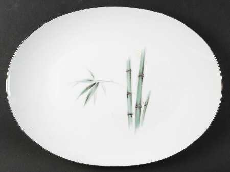 Bamboo Green 14" Oval Serving Platter