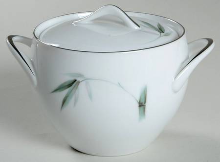 Bamboo Green Sugar Bowl & Lid
