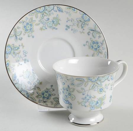 Blue Belle Footed Cup & Saucer Set