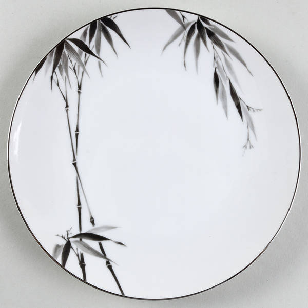 Black Bamboo Salad Plate
