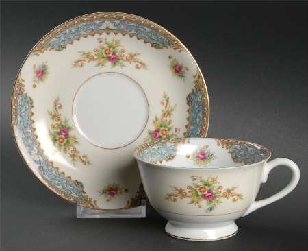 Blue Dawn Footed Cup & Saucer Set
