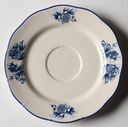Blue Damask Saucer for Flat Cup