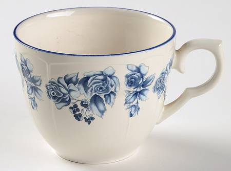 Blue Damask Flat Cup