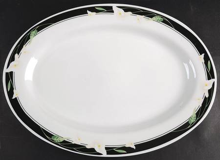 Black Fantasy 14" Oval Serving Platter