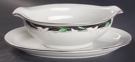 Black Fantasy Gravy Boat & Underplate