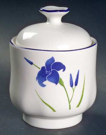Blue Iris Sugar Bowl & Lid