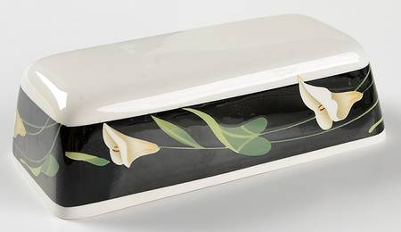 Black Lilies (Quadrille) Lid for 1/4 Lb Butter