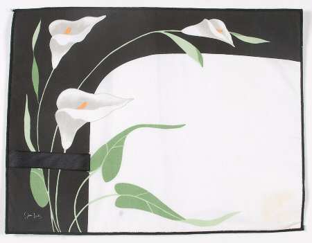 Black Lilies (Quadrille) Cloth Placemat W/No Napkin