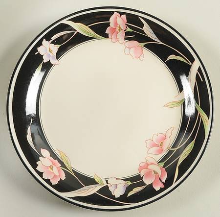 Black Satin Salad Plate