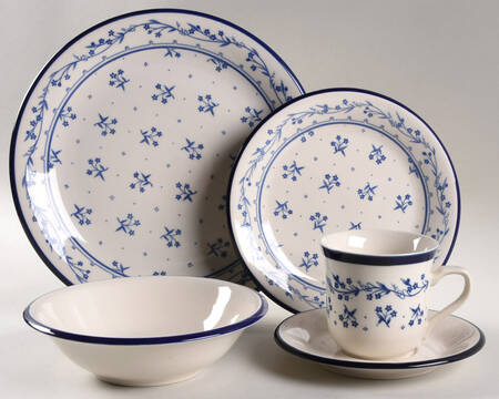Bouquet Blue 5 Piece Place Setting