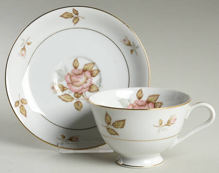 Bordeaux Rose Footed Cup & Saucer Set