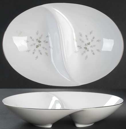 Boutonniere 11" Oval Divided Vegetable Bowl