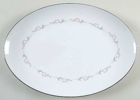 Bridal Rose 14" Oval Serving Platter