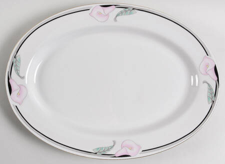 Calla Lily Pink 14" Oval Serving Platter