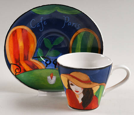 Cafe Paris Flat Cup & Saucer Set