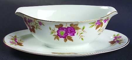 Carlton Gravy Boat with Attached Underplate by Sango