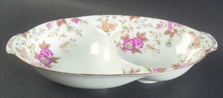Carlton 11" Oval Divided Vegetable Bowl by Sango