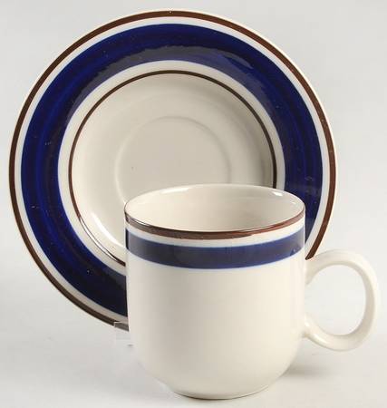 Celestial Blue Flat Cup & Saucer Set