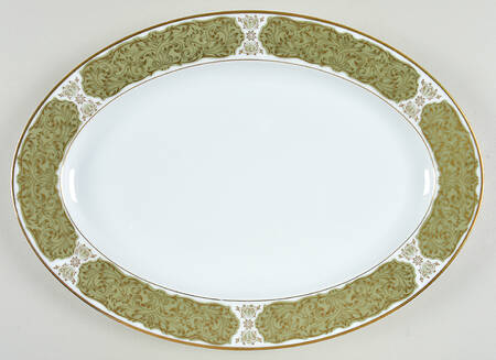Chantilly (Gold Trim) 14" Oval Serving Platter
