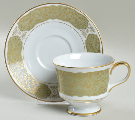 Chantilly (Gold Trim) Footed Cup & Saucer Set